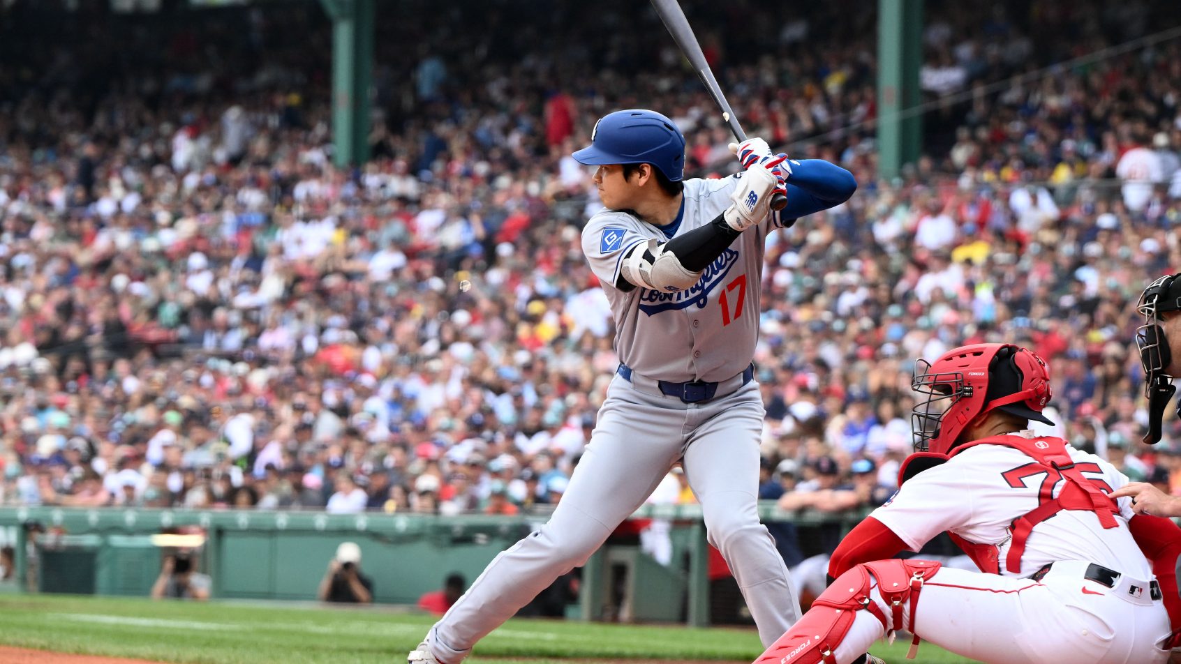Shonei Ohtani in Dodgers vs Red Sox in MLB.