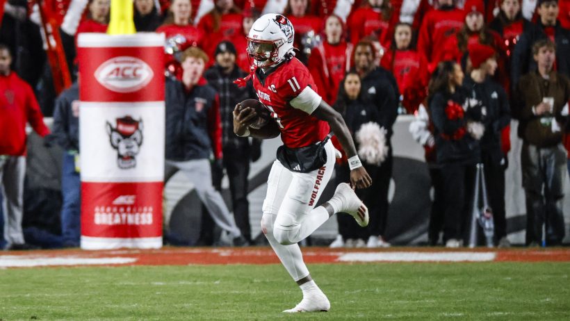 CJ Bailey scrambles in a game versus North Carolina.