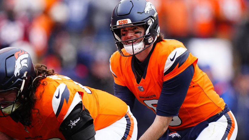 Jarret Stidham gets set for the snap in the AFC Championship Game.