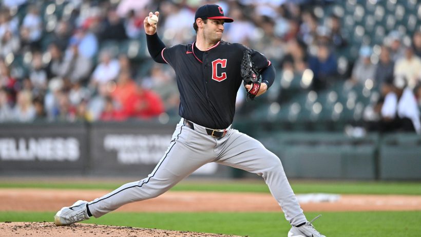 Gavin Williams pitching for the Cleveland Guardians in the 2026 MLB season.