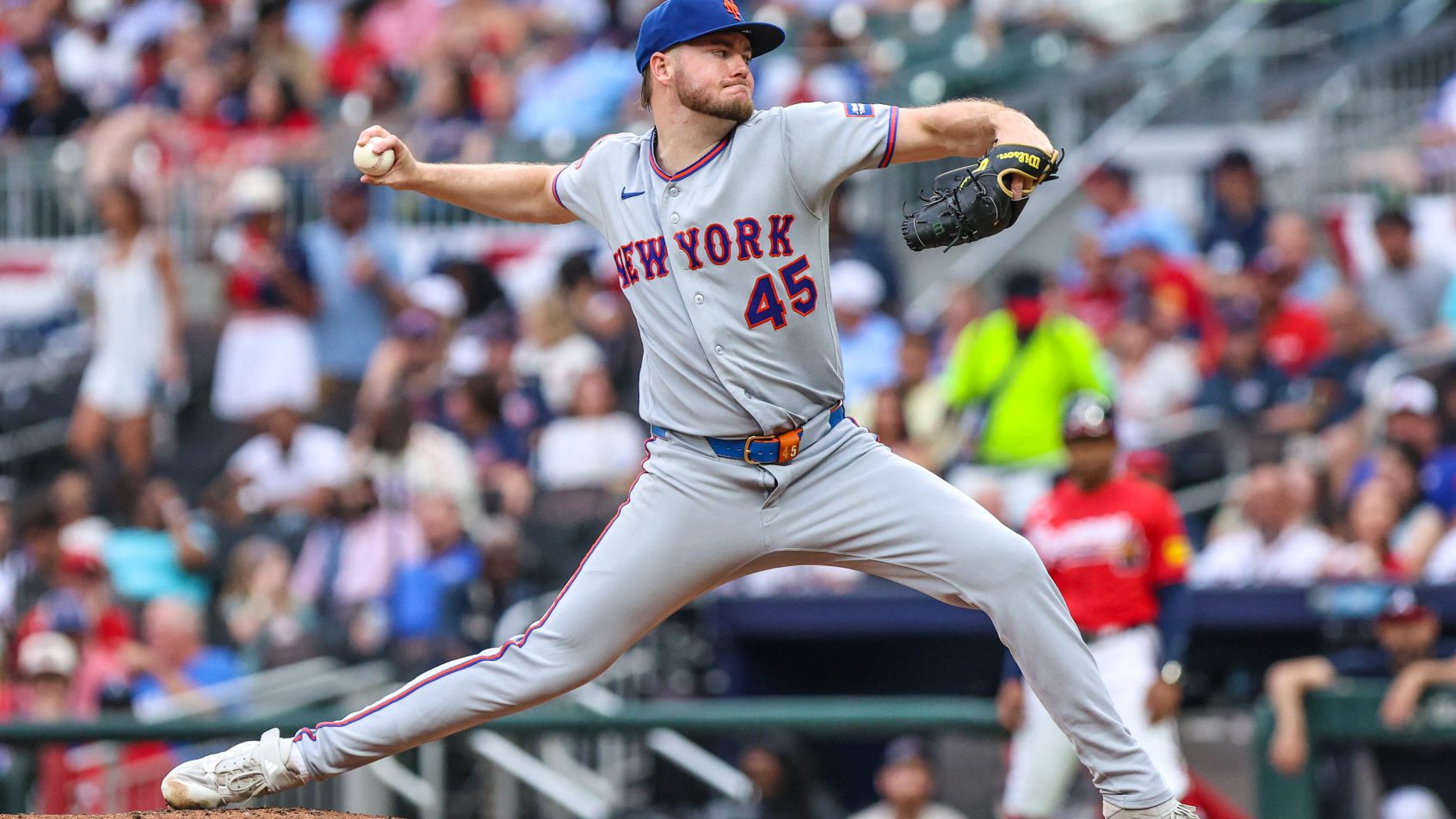 Christian Scott pitching for the New York Mets in the 2026 MLB season.