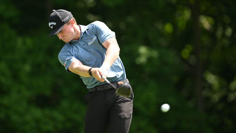 Blades Brown tees off at the John Deere Classic.