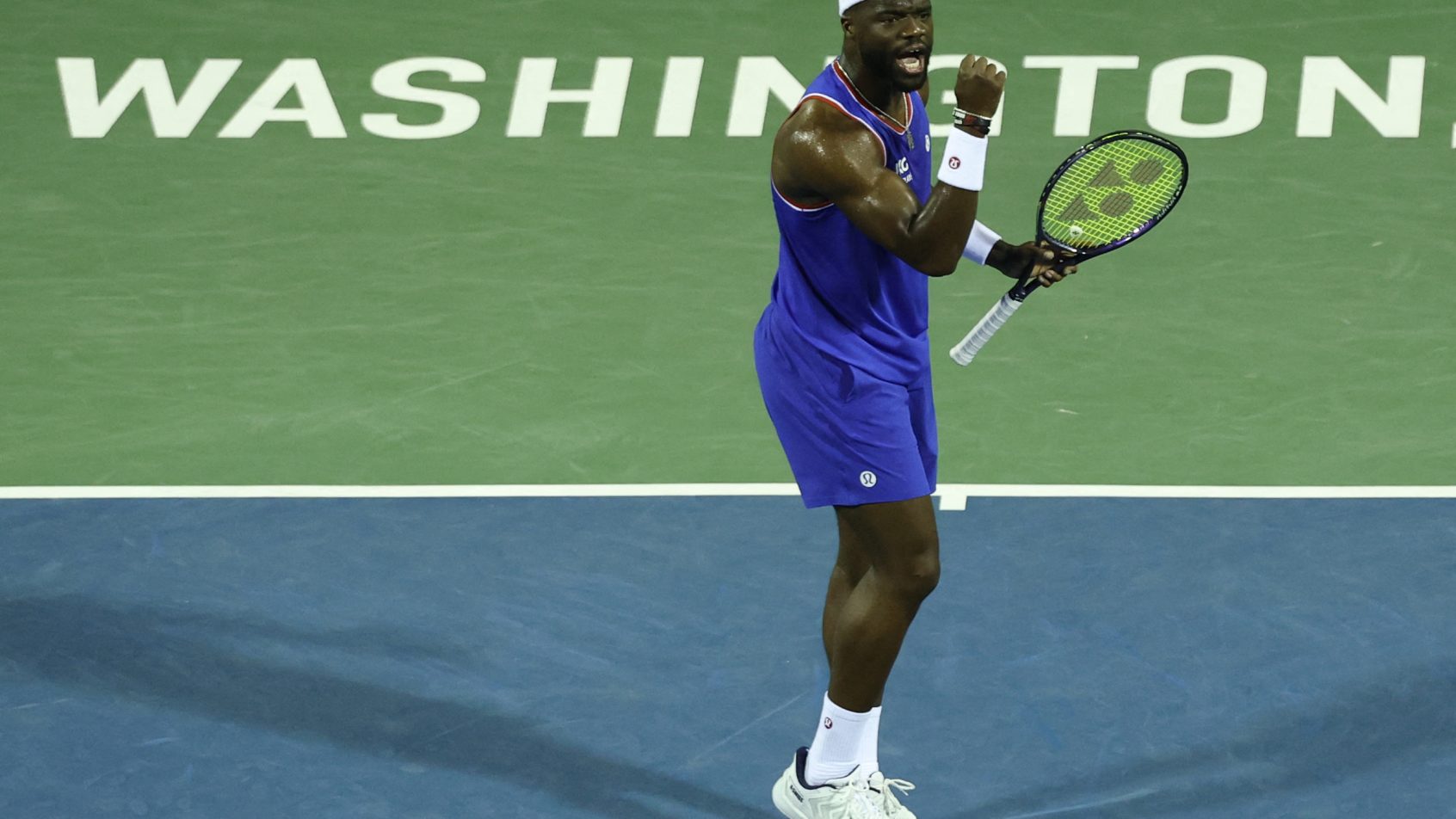 Frances Tiafoe fist-pumping