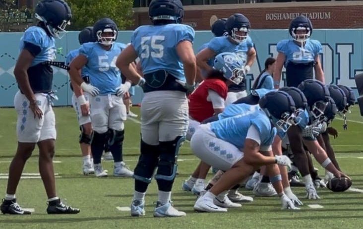 North Carolina practices ahead of their season opener vs TCU.
