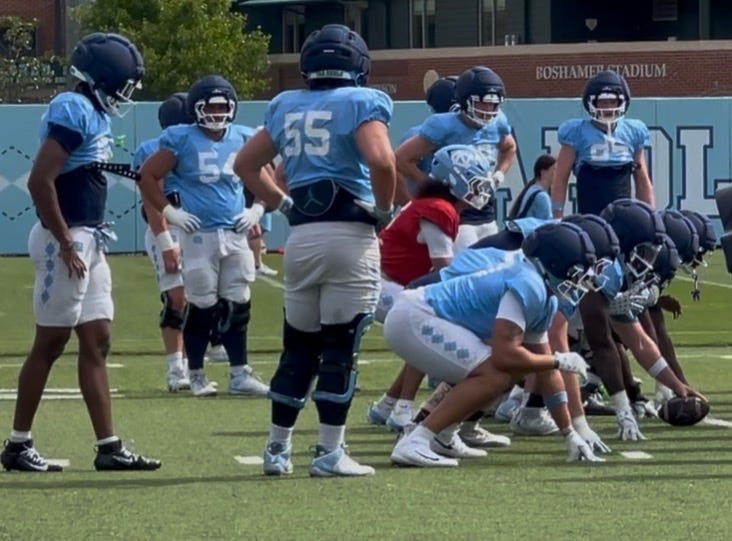 North Carolina practices ahead of their season opener vs TCU.