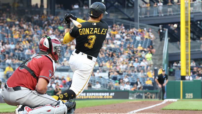 Nick Gonzales hitting for the Pittsburgh Pirates in the 2026 MLB season.