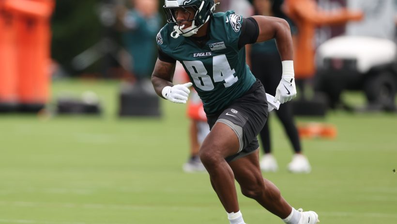 E.J. Jenkins in training camp with the Philadelphia Eagles ahead of the 2026 NFL season.