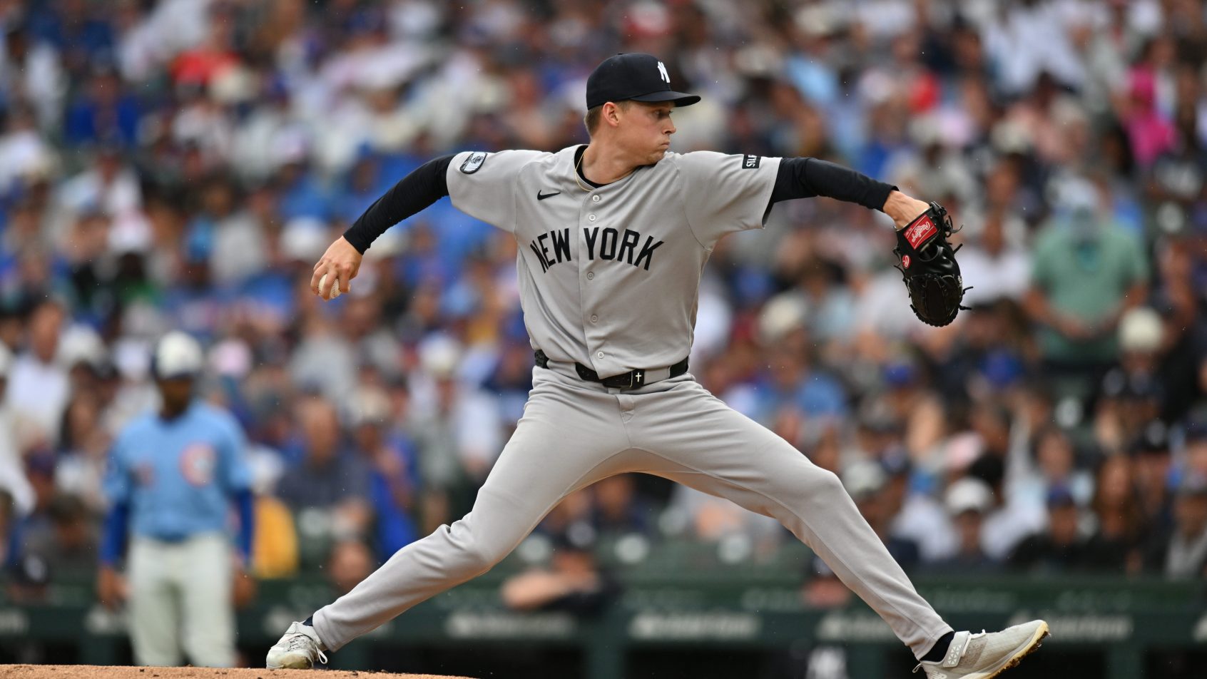 Will Warren pitching for the New York Yankees in the 2026 MLB season.