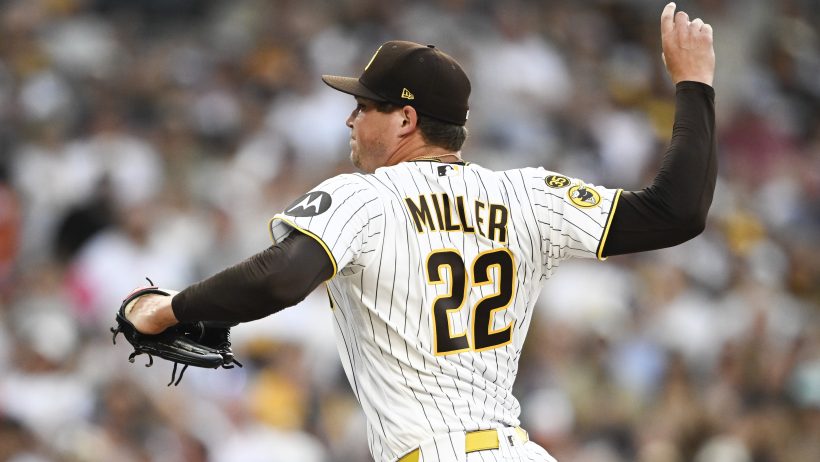 Mason Miller pitching for the San Diego Padres in the 2026 MLB season.