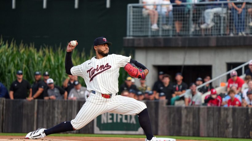 Taj Bradley pitching for the Minnesota Twins in the 2026 MLB season.