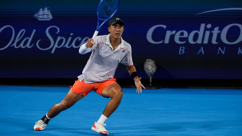 Rinky Hijikata playing in the ATP Masters 1000 in Cincinnati.