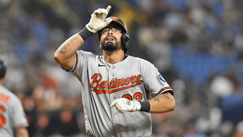 Christian Encarnacion-Strand points upwards during home run trot