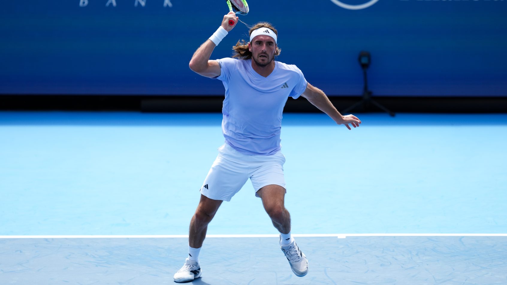 Stefanos Tsitsipas hitting a forehand