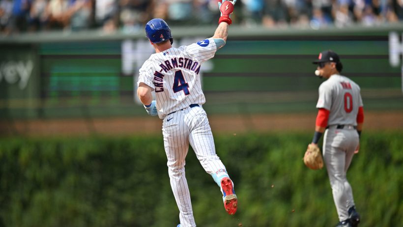 Pete Crow-Armstrong celebrates a home run