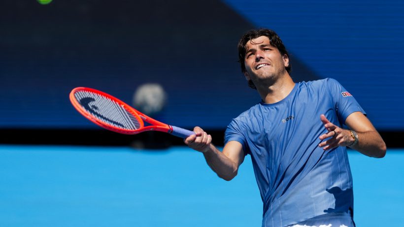 Taylor Fritz celebrates a win at the Cincinnati Open.