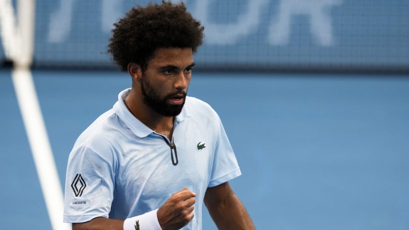 Arthur Fils celebrates a win at the Cincinnati Open.