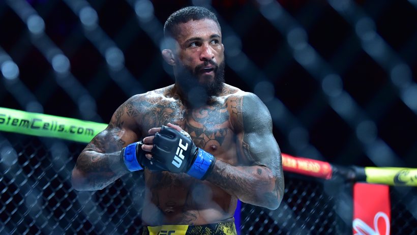 Joanderson Brito paces around the Octagon during UFC 301.