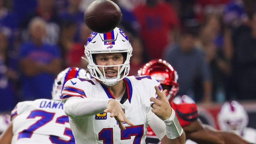 Josh Allen throws the football