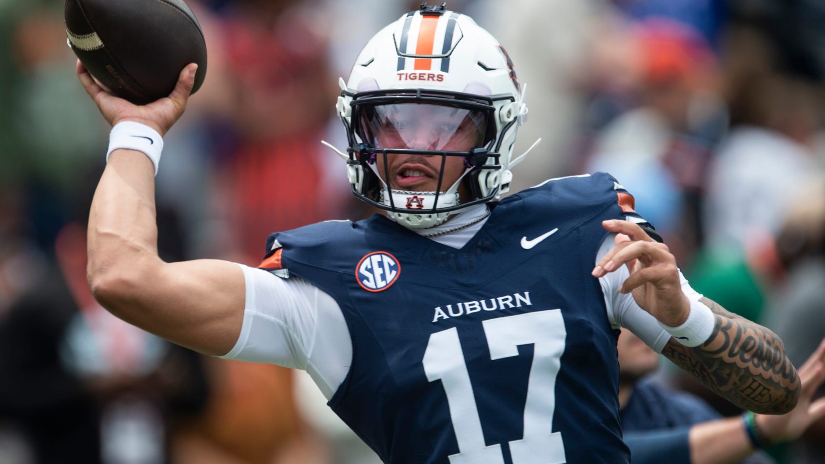 Byrum Brown during an Auburn spring practice.