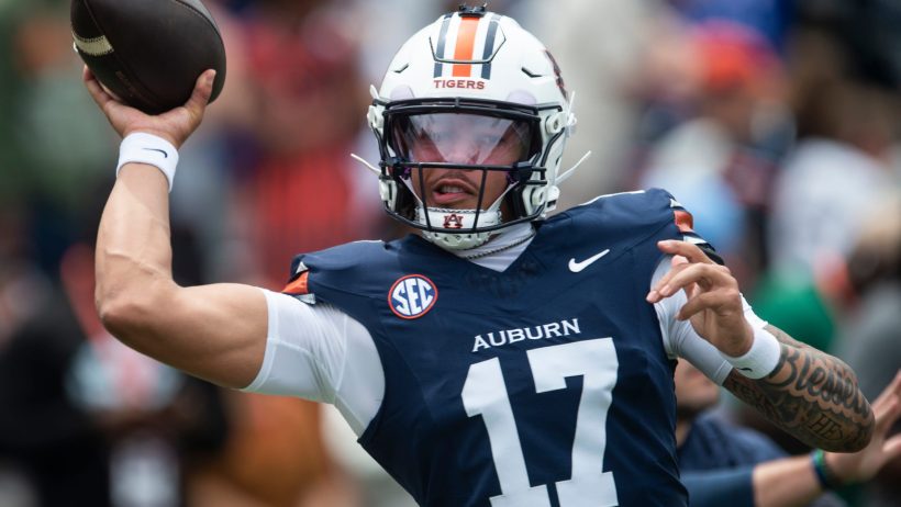 Byrum Brown during an Auburn spring practice.