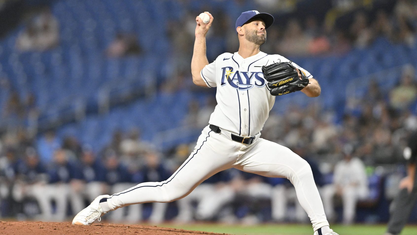 Nick Martinez pitching for the Rays in the 2026 MLB season.