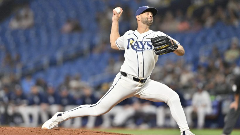 Nick Martinez pitching for the Rays in the 2026 MLB season.