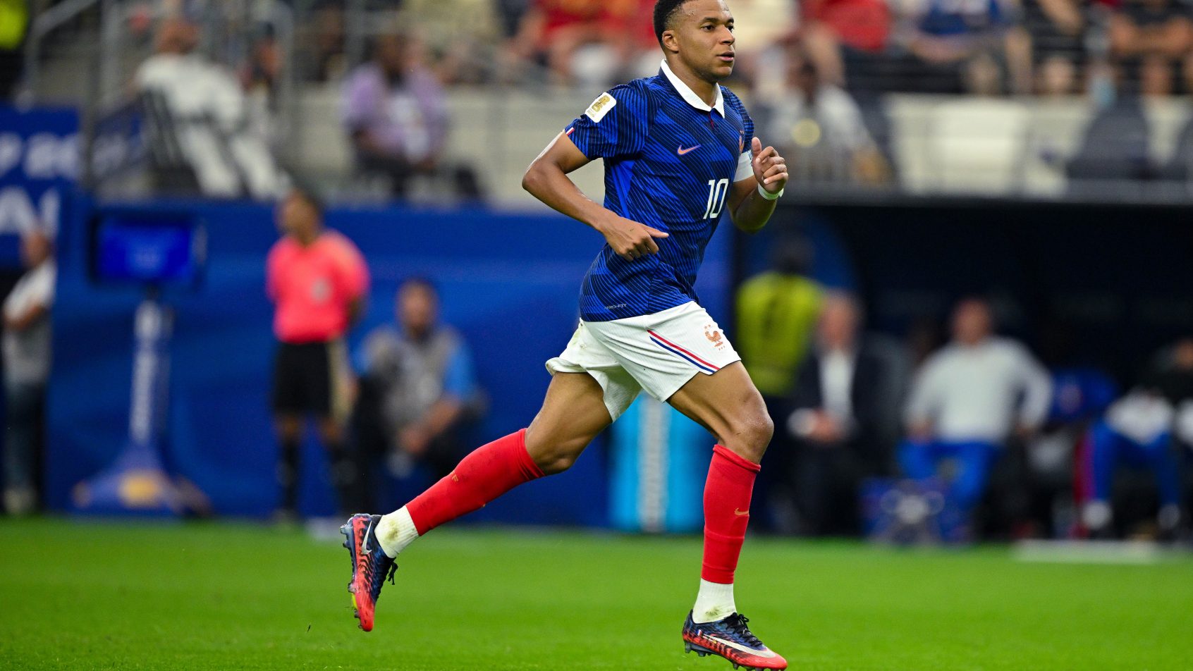 France forward Kylian Mbappe running