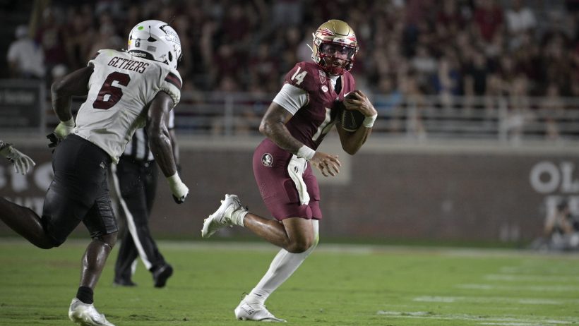 Ashton Daniels playing for FSU in Week 0 of the 2026 college football season versus New Mexico State.