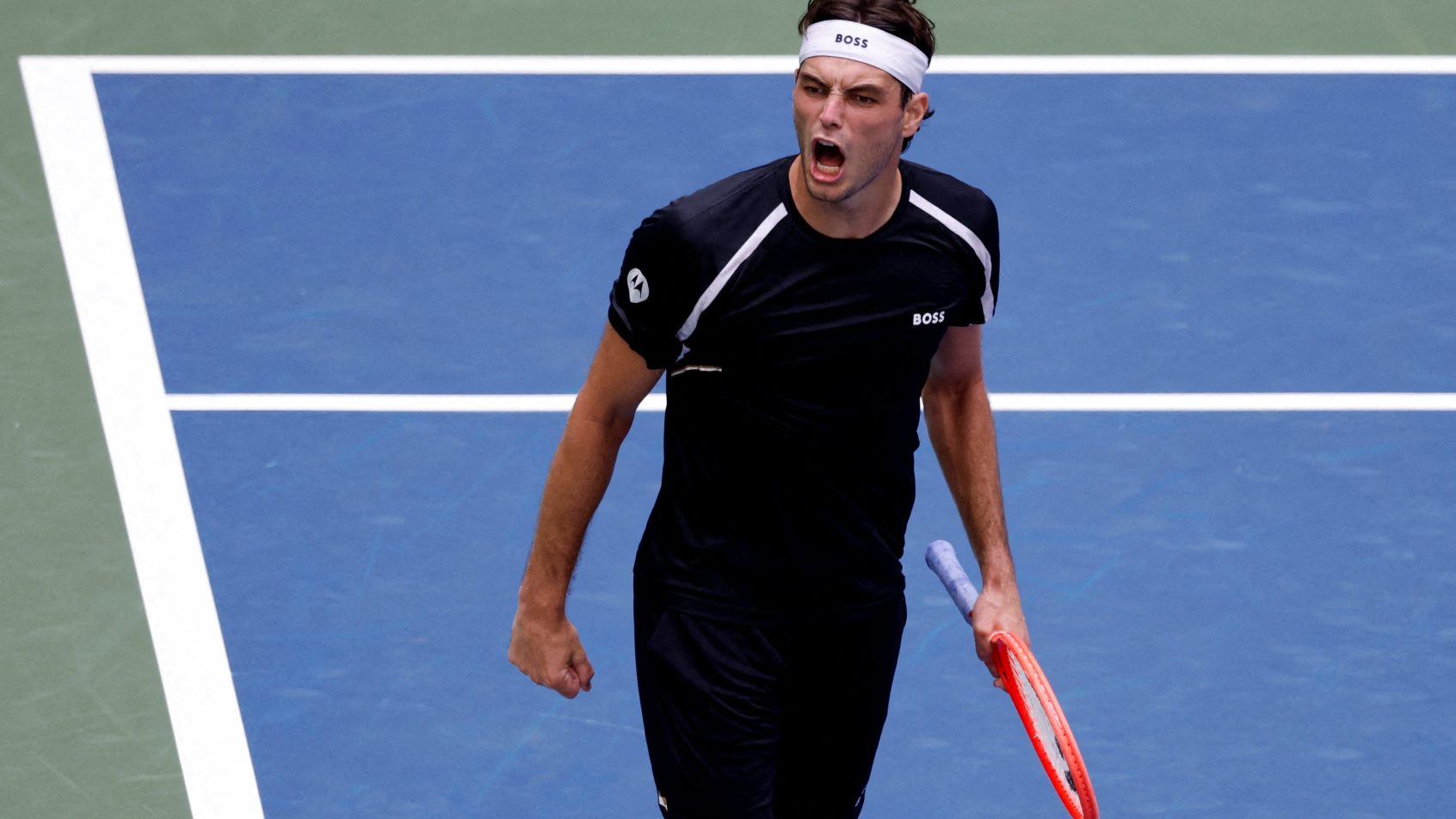 Taylor Fritz screaming reaction