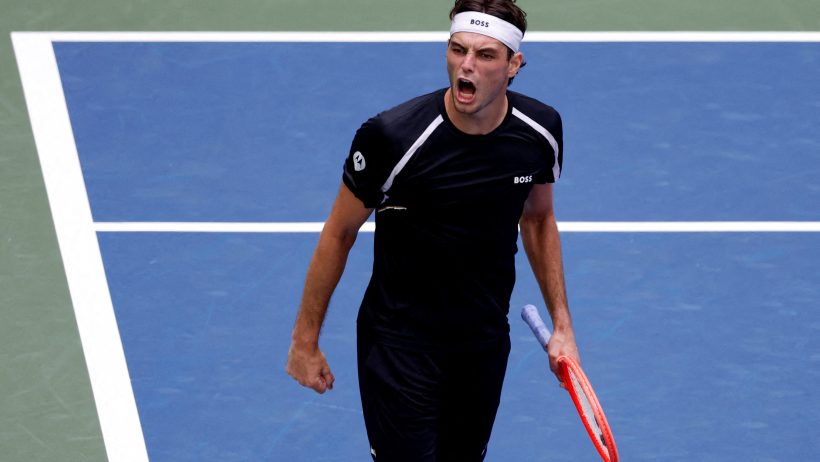 Taylor Fritz screaming reaction