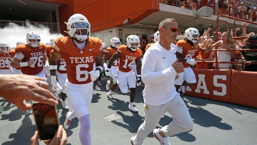 Texas runs onto the field for its 2026 season opener.