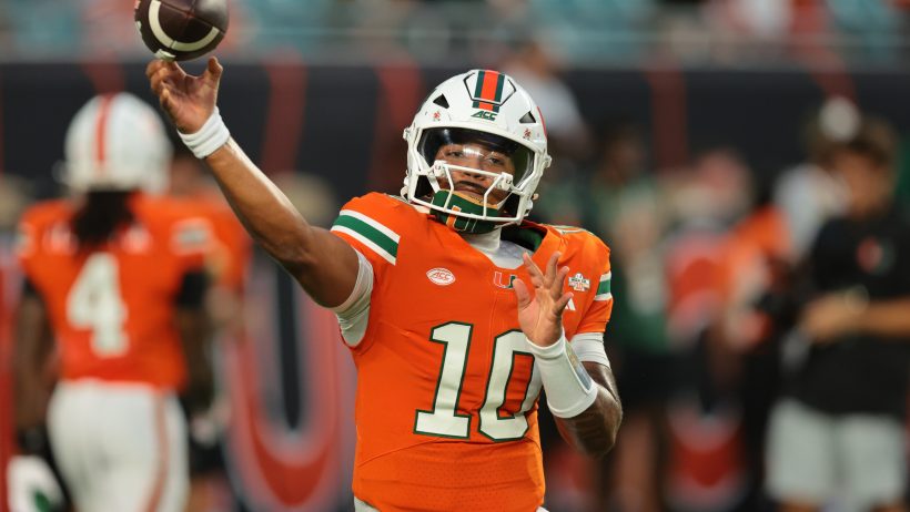 Darian Mensah warms up before a game with Florida A&M.