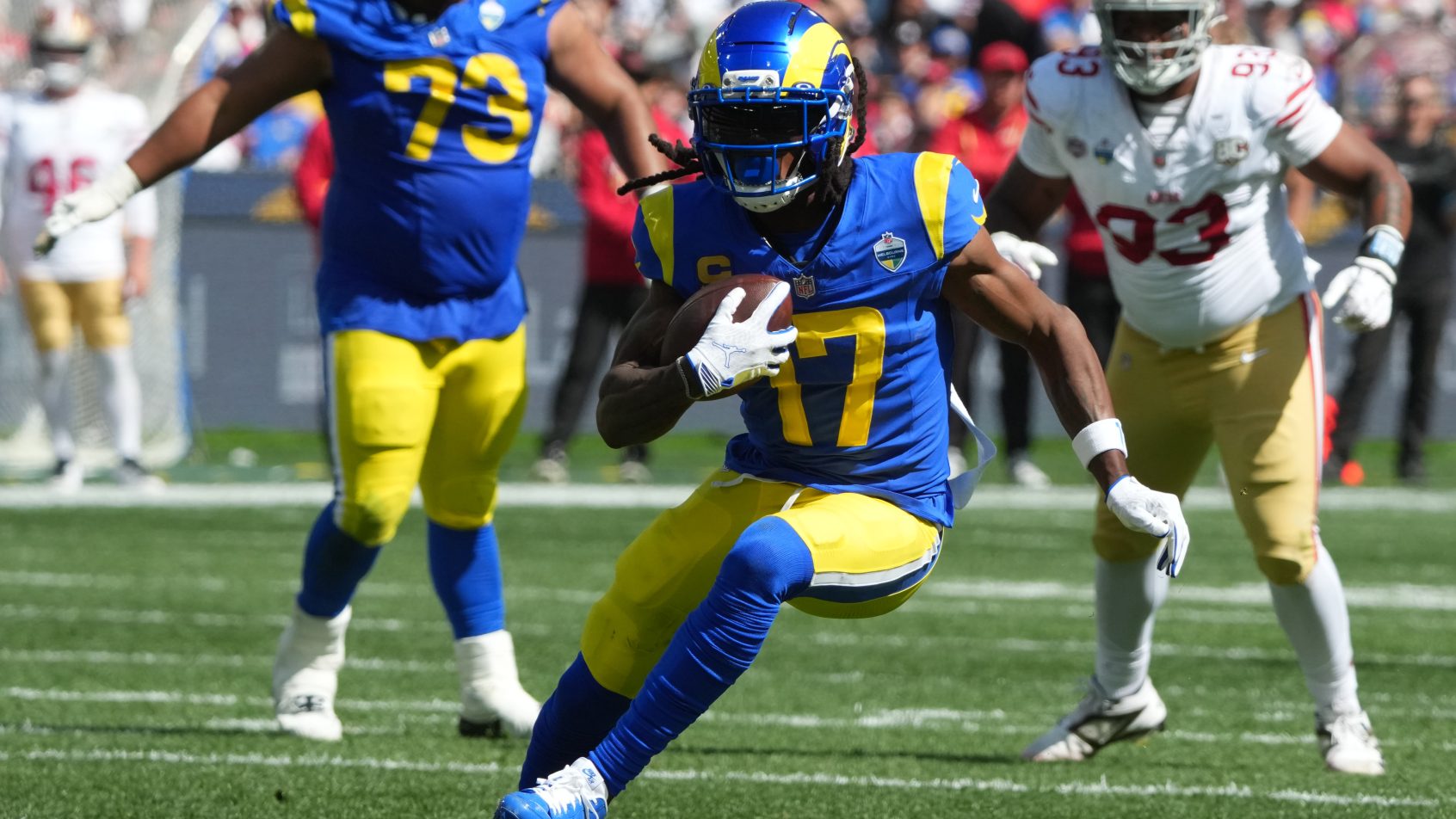 Davante Adams playing for the Rams in the 2026 NFL season.