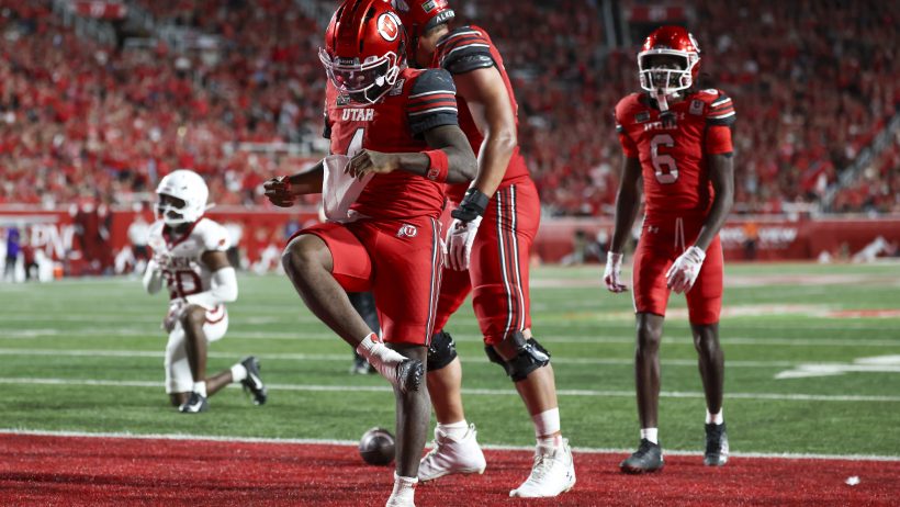 Devon Dampier celebrates a touchdown.