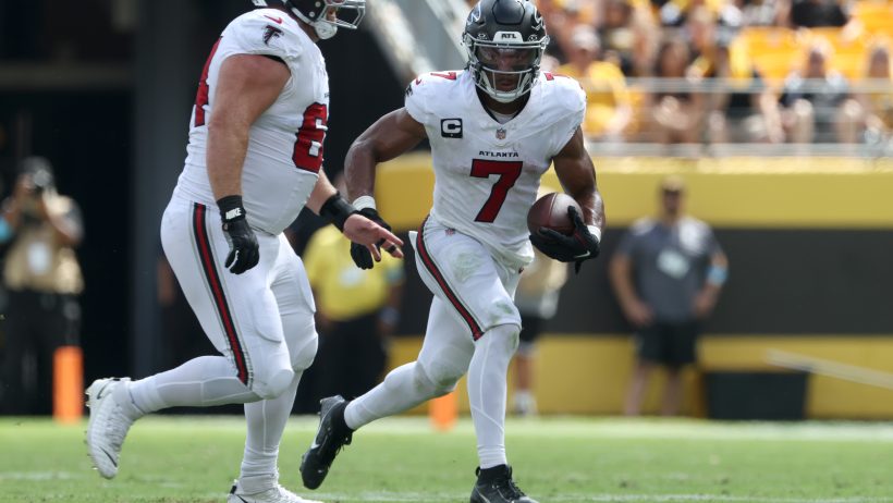 Bijan Robinson playing for the Atlanta Falcons in the 2026 NFL season.