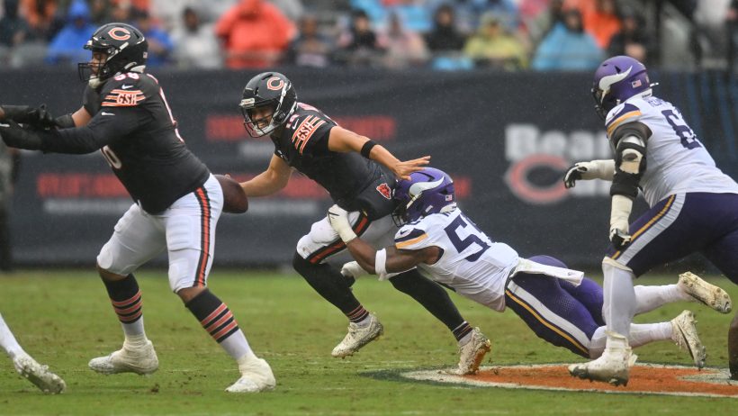 Caleb Williams getting sacked