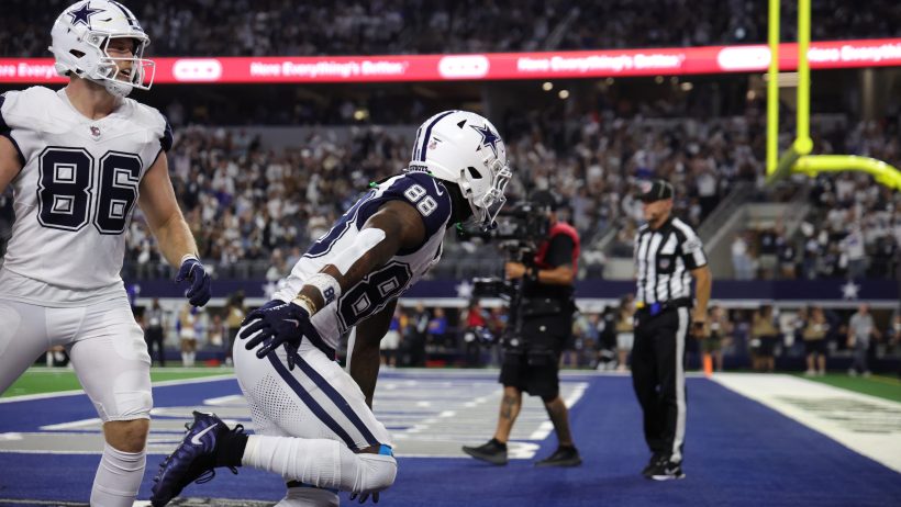 CeeDee Lamb celebrating a TD