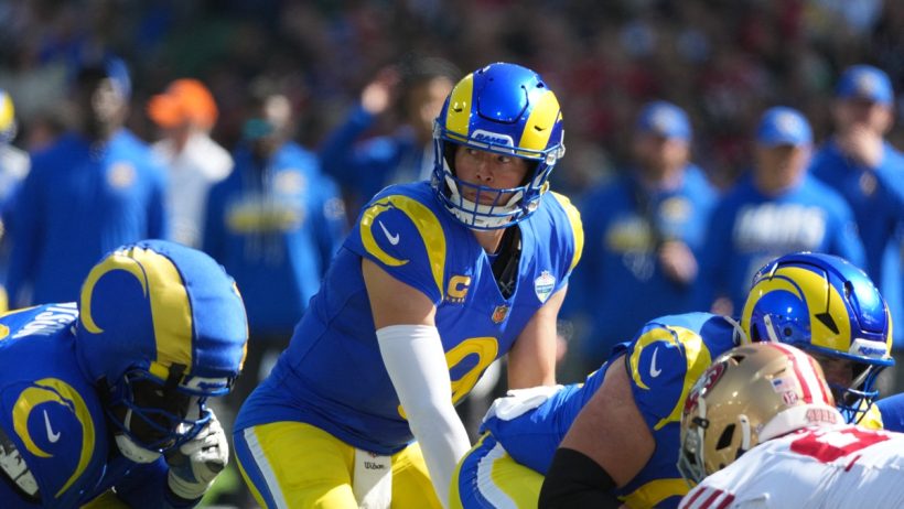 Giants vs. Rams betting promo from Novig. Matthew Stafford.