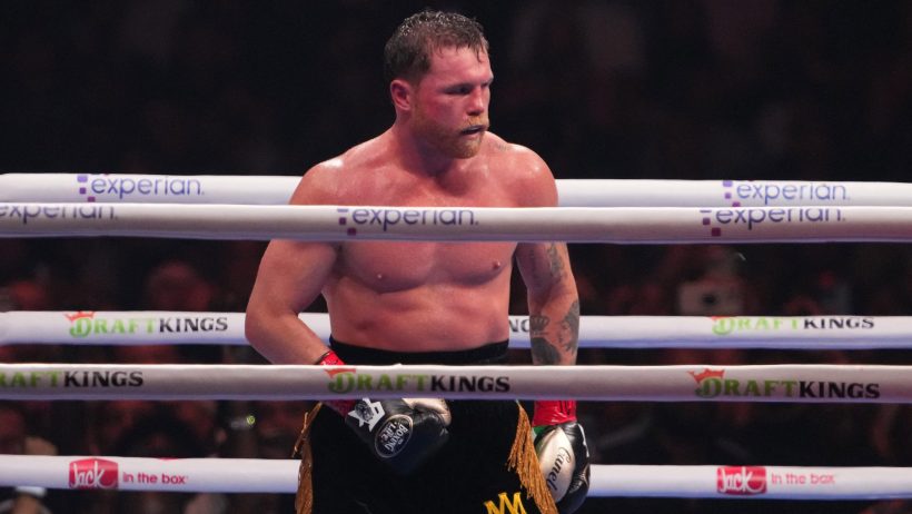 Canelo Alvarez in the ring during his loss to Terence Crawford.