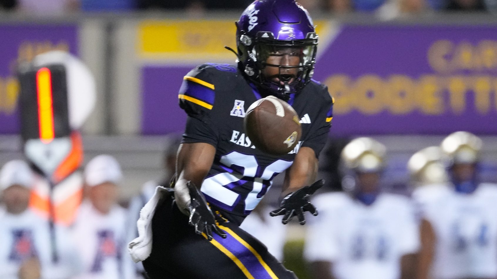 TJ Engleman hauls in a catch in a matchup vs Tulsa.