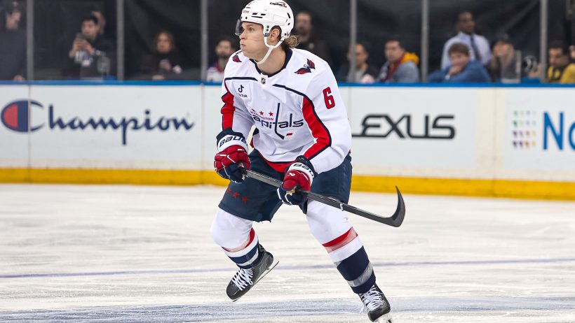 Jakob Chychrun in action against the Rangers.