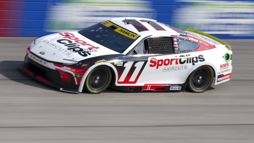 Denny Hamlin on-track at Darlington (2026).