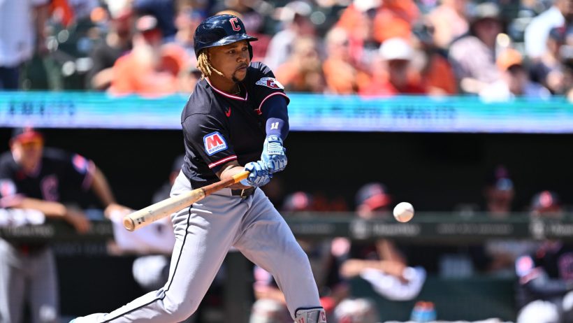 Jose Ramirez lines out vs the Orioles.