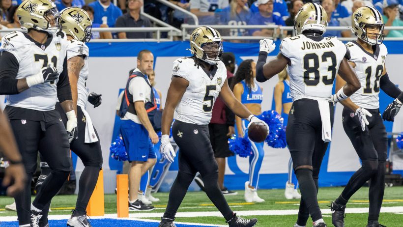 Kendre Miller playing for the New Orleans Saints in the 2026 NFL season.