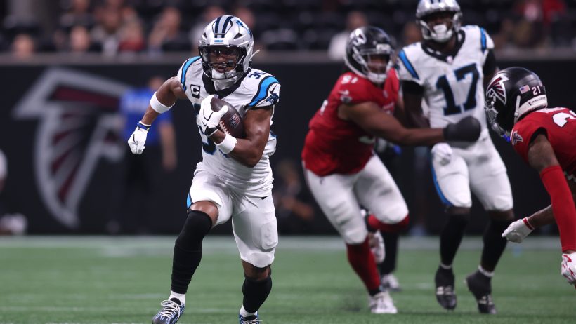 Chuba Hubbard playing for the Panthers in the 2026 season.