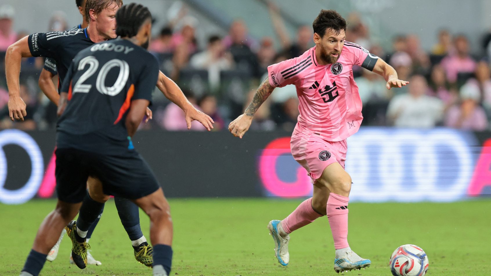 Lionel Messi playing in the 2026 MLS season with Inter Miami.