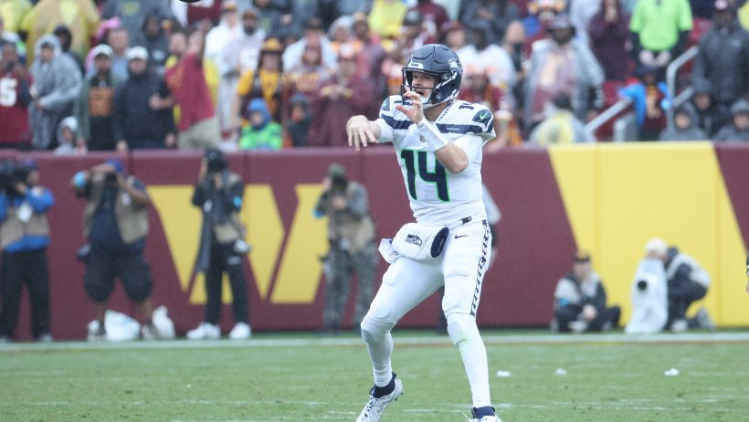 Sam Darnold playing for the Seattle Seahawks in the 2026 NFL season.