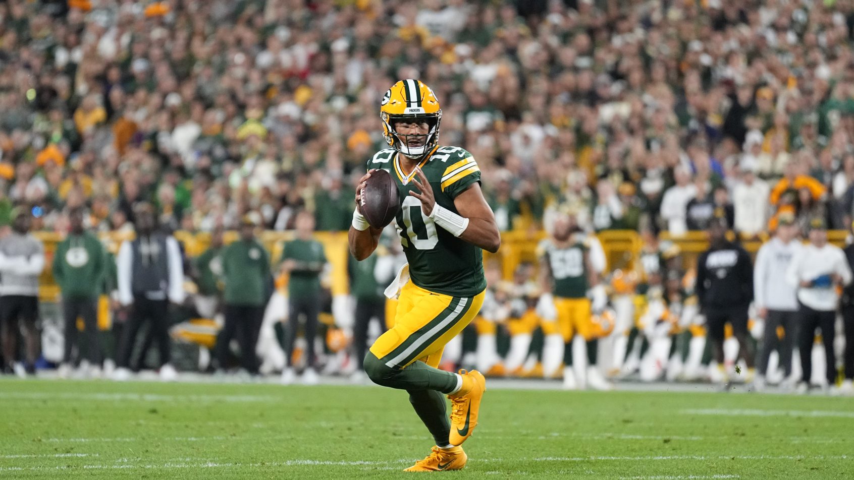 Jordan Love playing for the Packers in the 2026 NFL season.