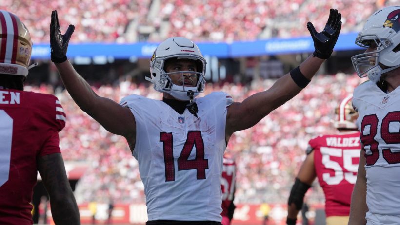 Michael Wilson of the Cardinals celebrating