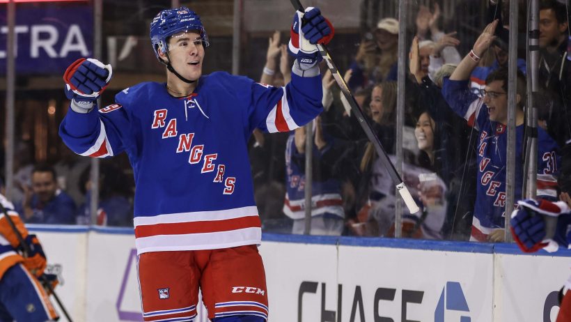 Jaroslav Chmelar playing for the New York Rangers
